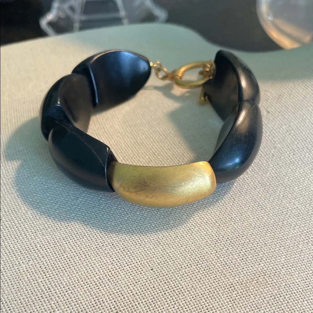 Gold and Black Link Bracelet